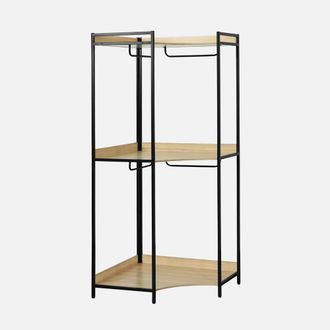 Sweeek Corner Wardrobe Module With 4 Wardrobes & 2 Shelves in Black