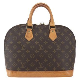Louis Vuitton Alma Handbag Monogram Canvas Brown Canvas Handbag (Pre-Owned)