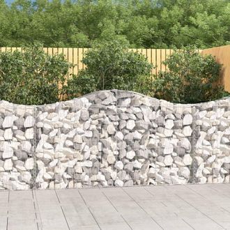 Berkfield Home Arched Gabion Baskets 3 pcs 200x30x100/120 cm Galvanised Iron in Silver
