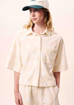 FRNCH Houlena Button Down Shirt In Creme