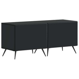 vidaXL Mueble De Tv Negro Madera De Ingenier&iacute;a Vidaxl