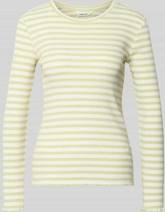 Selected Slim Fit Langarmshirt aus Bio-Baumwoll-Mix Modell ANNA in Schilf, Größe XL