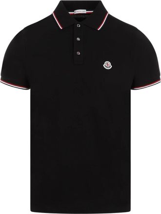 Moncler Black Polo T-Shirt - male - Moncler - Polo Shirts - Black - M - Tops