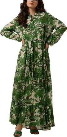 Lollys Laundry Groene Maxi Jurk voor Elegante Gelegenheden - Dames - Maxi kleedjes - Veelkleurig - S - Denim - Kleedjes