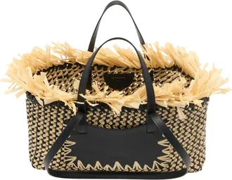 Ulla Johnson Lali Small East-West Tote In Noir Natural