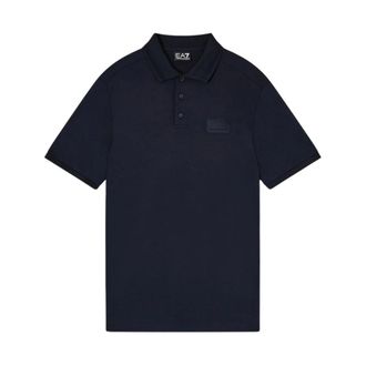 Emporio Armani Polo van modalmix met logo - Heren - Polos - Blauw - L - Tops