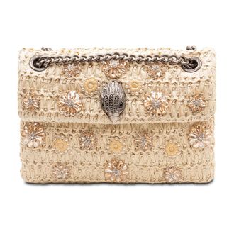 Kurt Geiger Cross Body Bags, female, Beige, Size: ONE SIZE Raffia Mini Kensingt