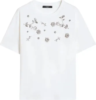 Max Mara Wkdagile T-shirt - Dames - T-shirts - Wit - L - Katoen - Tops