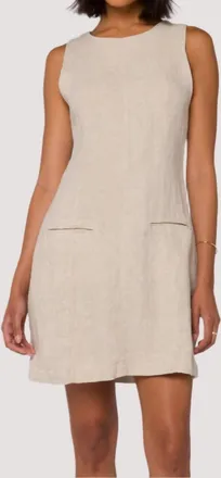 Velvet Heart Matilda Linen Shift Dress In Wheat