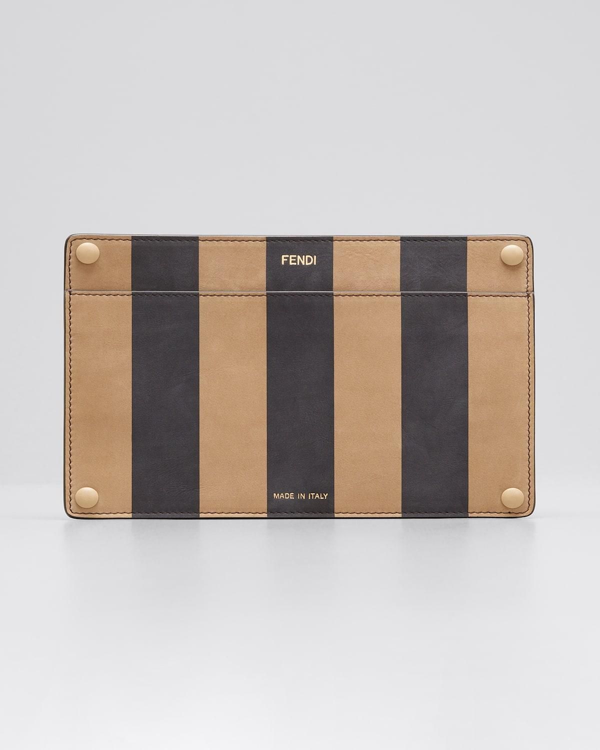 ヘアアクセサリー FENDI Pouch with chain multicoloured FF fabric FF Jacquard Flat Pouch Medium Fabric Brown | Fendi