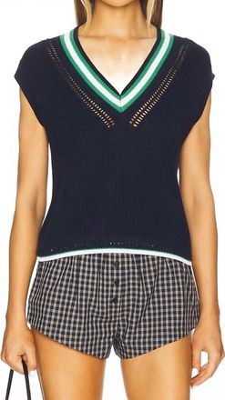 525 america Crochet Vest In Blue Multi