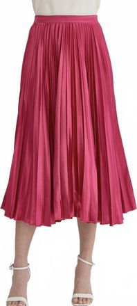 Entro Party Starter Metallic Pleated Skirt In Pink