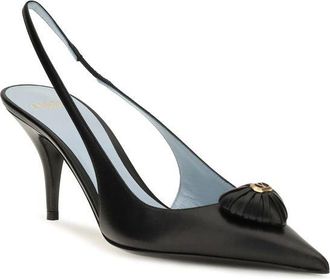 Valentino Garavani Womens Black Calf Leather Bos Taurus High Heel Pumps