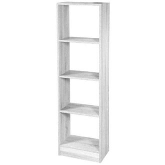 Trade Shop Trade Shop - Libreria Scaffale 4 Ripiani Mensole Colonna Legno Bianco Moderno 137x40x24cm 768927