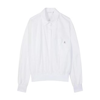 Patrizia Pepe Dames, Blouses & Shirts, Wit, Maat: XL Katoen