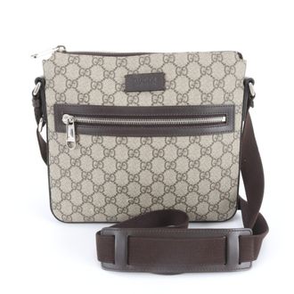 Gucci Brown Coated Canvas Leather Shoulder Bag (Pre-Owned)