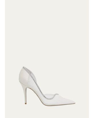 Rene Caovilla 100mm Embellished Floral Lace dOrsay Pumps