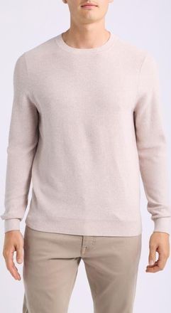Nordstrom Two Tone Cotton & Cashmere Crewneck Sweater in Beige Ivory Heather at Nordstrom, Size Xx-Large
