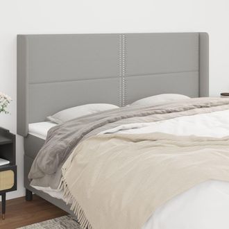 vidaXL Cabecero Con Orejas De Tela Gris Claro 183x16x118/128 Cm Vidaxl