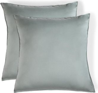 Febronie Funda de almohada (x2) algod&oacute;n verde celad&oacute;n 65x65
