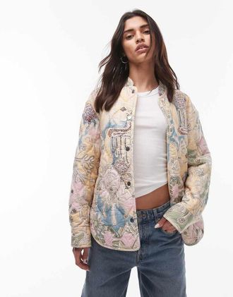& Other Stories Giacca trapuntata con stampa decorativa astratta-Multicolore
