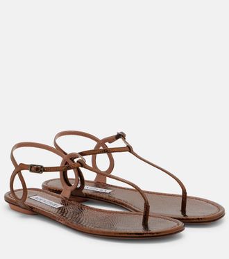 Aquazzura Sandalias Almost Bare de piel grabada