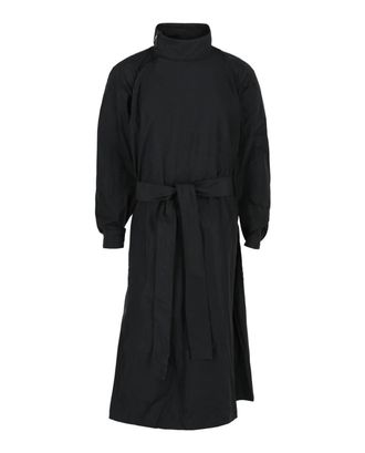 Ferragamo Mens Asymmetrical Zip-Detail Belted Trench Coat In Black Red