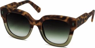 TIWI Womens Kerr Aviator Sunglasses In Tortoise/shiny Green