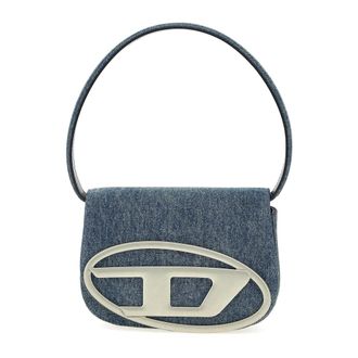 Diesel Denim Schoudertas met Oversized Logo - Dames - Tassen - Blauw - Maat: ONE Size Denim