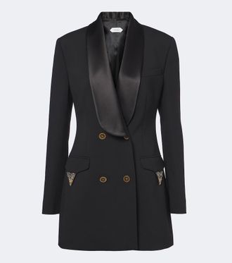 Versace Embellished wool tuxedo jacket
