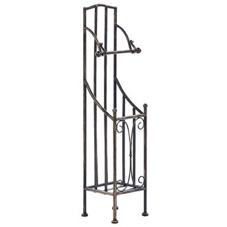 Beliani Portarrollos De Metal Negro 68 Cm Envejecido Almacenaje Accesorio Retro