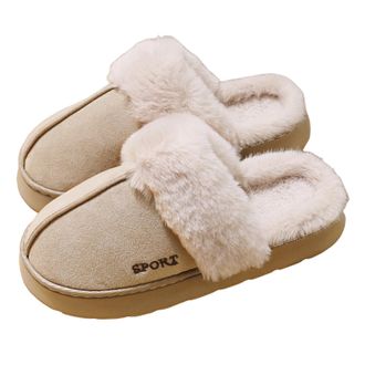 Generic slippers women Womens Plush Slippers Ladies Cosy Memory Foam Warm Winter Mule Slippers Slip on Comfy Arch Support House Shoes with Non-Slip Indoor Out