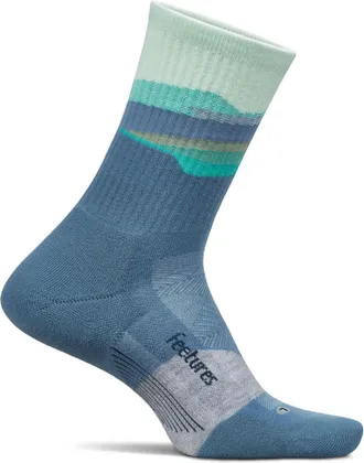 Feetures Trail Max Cushion Mini Crew Socks Blue S