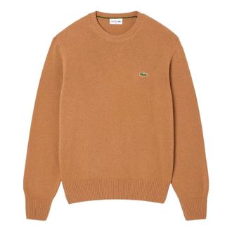 Lacoste Wollen trui met ronde hals - Heren - Truien - Beige - Maat: XL Wol