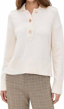 Free People Trading Up Polo Shirt In Ivory