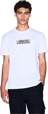 A|X Armani Exchange Herenlogo T-Shirt (Wit/Goud)