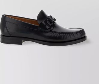 Ferragamo stitched moc round loafers
