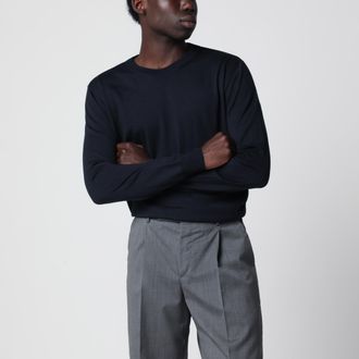 Valentino Navy blue wool crewneck sweater