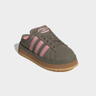 adidas Pantolette ADIDAS ORIGINALS CAMPUS 00S WINTER LOW, Damen, Gr. 38,5, olive strata, olive strata, pink spark, Leder, Schuhe Pantolette