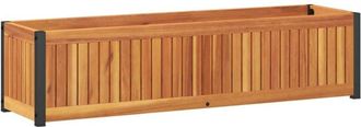 vidaXL Vidaxl - Garden Planter 110x30x27.5 cm Solid Wood Acacia and Steel