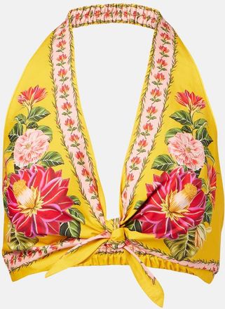 Farm Rio Top cropped Spring Awakening in cotone