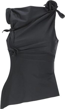 Coperni Asymmetrische Bloementop - Dames - Tops zonder mouwen - Zwart - M - Tops