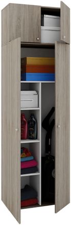 ebuy24 Ebuy24 - Vcm Escoba Gabinete 6 Compartimentos Dimensiones An. 70 X Al. 238 X T. 40 Cm Gabinete Para El Hogar Armario Multiusos Montaje Con Dos Puertas