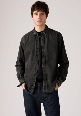 Levi's Langarmhemd LEVIS AUTHENTIC BUTTON DOWN, Herren, Gr. XXL, N-Gr, schwarz (gizmo washed schwarz), Web, Obermaterial: 100% Baumwolle, Hemden Langarmhemd,