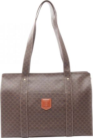 Celine Brown Coated Canvas Handbag Tote Bag (Pre-Owned)