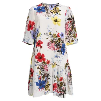 Erdem Erdem Emmie Floral-Print Mini Dress in Multicolor Silk