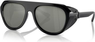 Ferrari 57mm Polarized Pilot Sunglasses in Black/mirror Silver Polar at Nordstrom