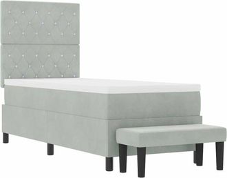 vidaXL Cama Tipo Box Spring Gris Claro 80 X 200 Cm Terciopelo Vidaxl