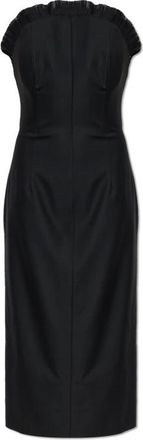 Alexander McQueen Kleedjes, Dames, Zwart, S, Wol, Off-shoulder jurk