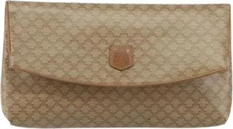 Celine Pre-owned Clutches, female, Beige, Size: ONE SIZE Pre-owned Vintage Canvas Clutch